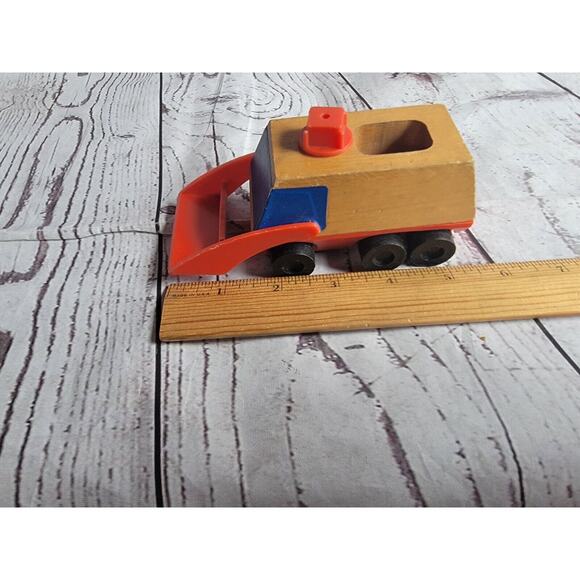 Vintage 1971 wood, wind up Toy construction Truck Mattel Made Hong Kong - Picture 7 of 7